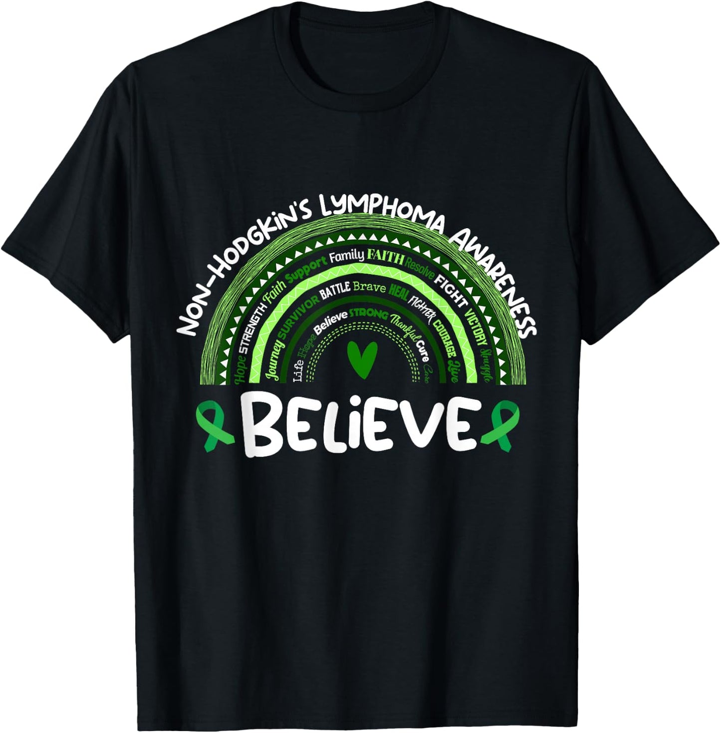 Believe | Non-Hodgkin's Lymphoma Awareness Month T-Shirt - T-Shirt | Black