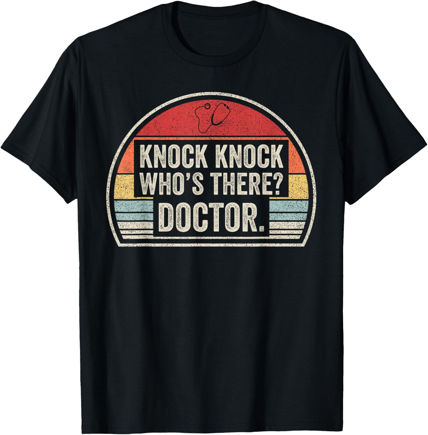 Vintage Retro Knock Knock Who's There Doctor T-Shirt - T-Shirt | Black