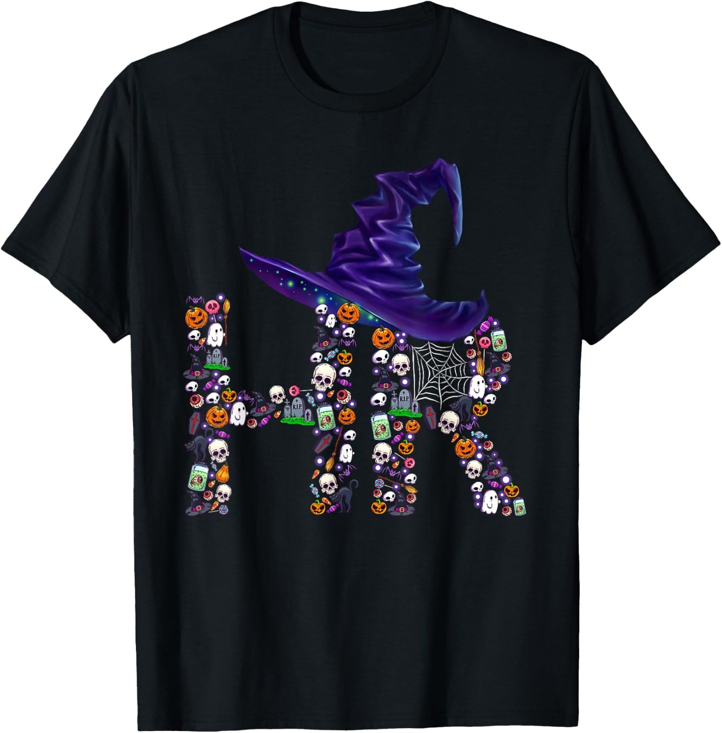 Funny HR Witch Human Resources Pumpkin Halloween Costume T-Shirt - T-Shirt | Black