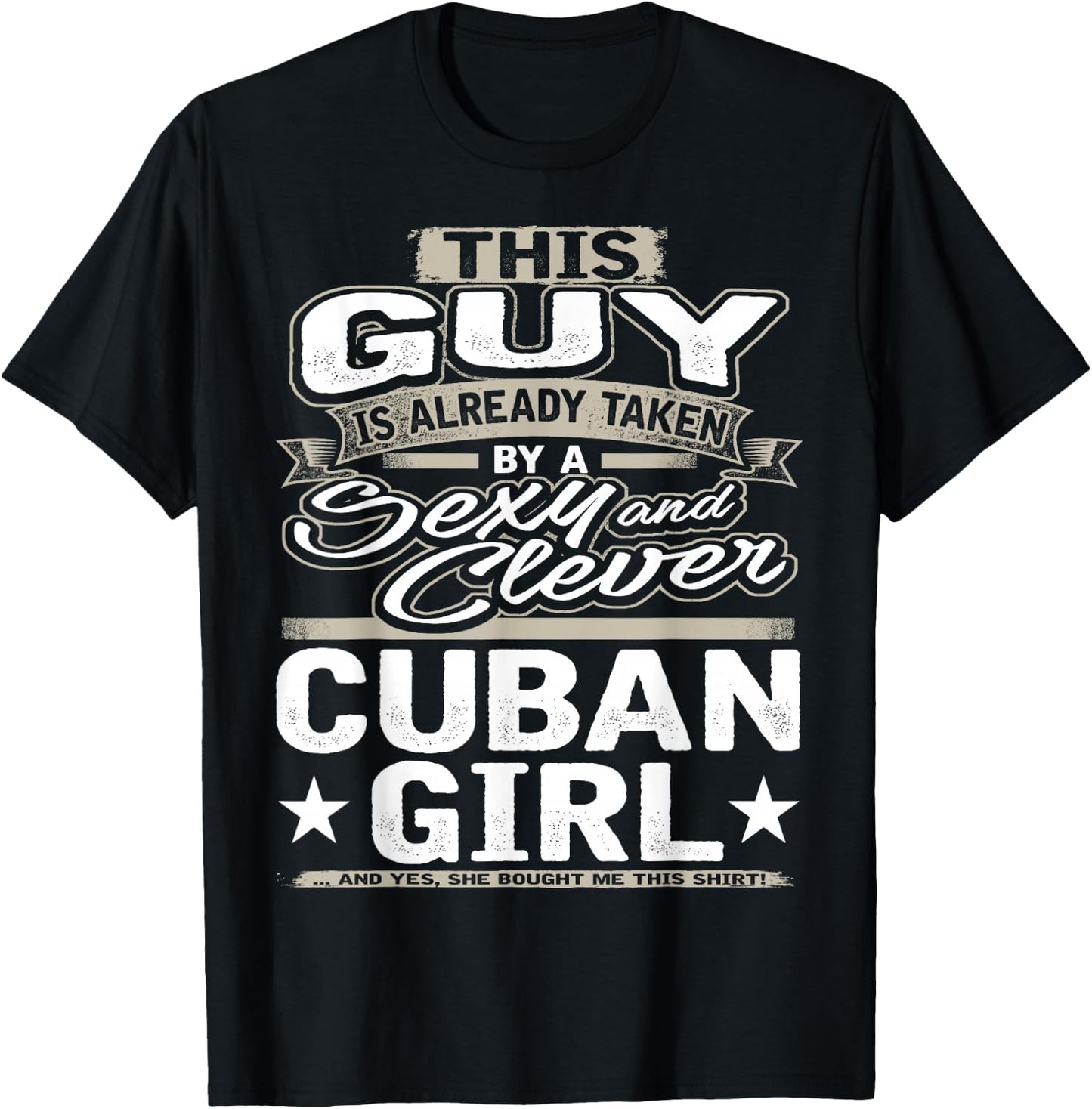 Cuban Girl Shirt Gift Boyfriend Husband Fiance Lover 1 T-Shirt - T-Shirt | Black