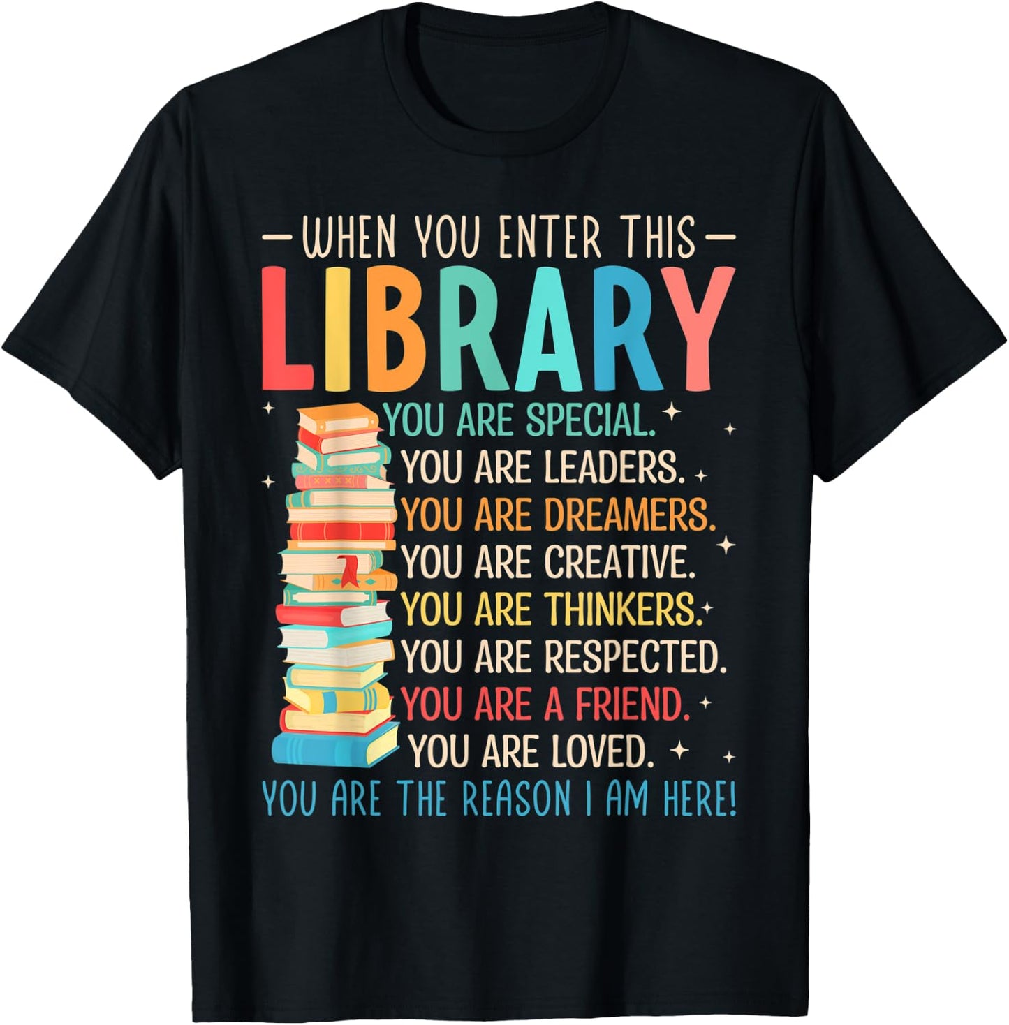 When You Enter This Library - Librarian Bookworm Book Reader T-Shirt - T-Shirt | Black