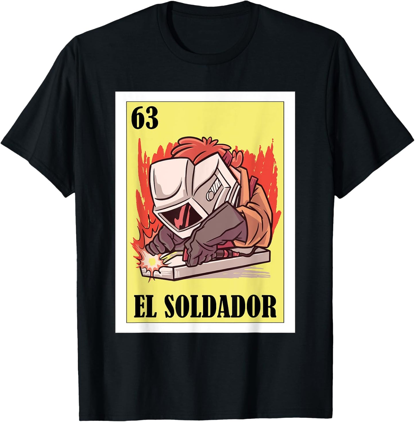 Funny Mexican Welding Design for Welders - El Soldador T-Shirt - T-Shirt | Black
