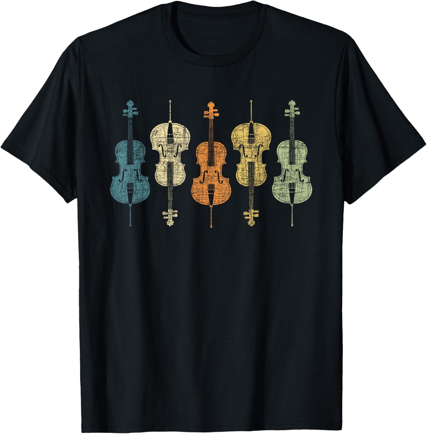 Retro Vintage Cello Player Cellist Musician Classical Music T-Shirt - T-Shirt | Black