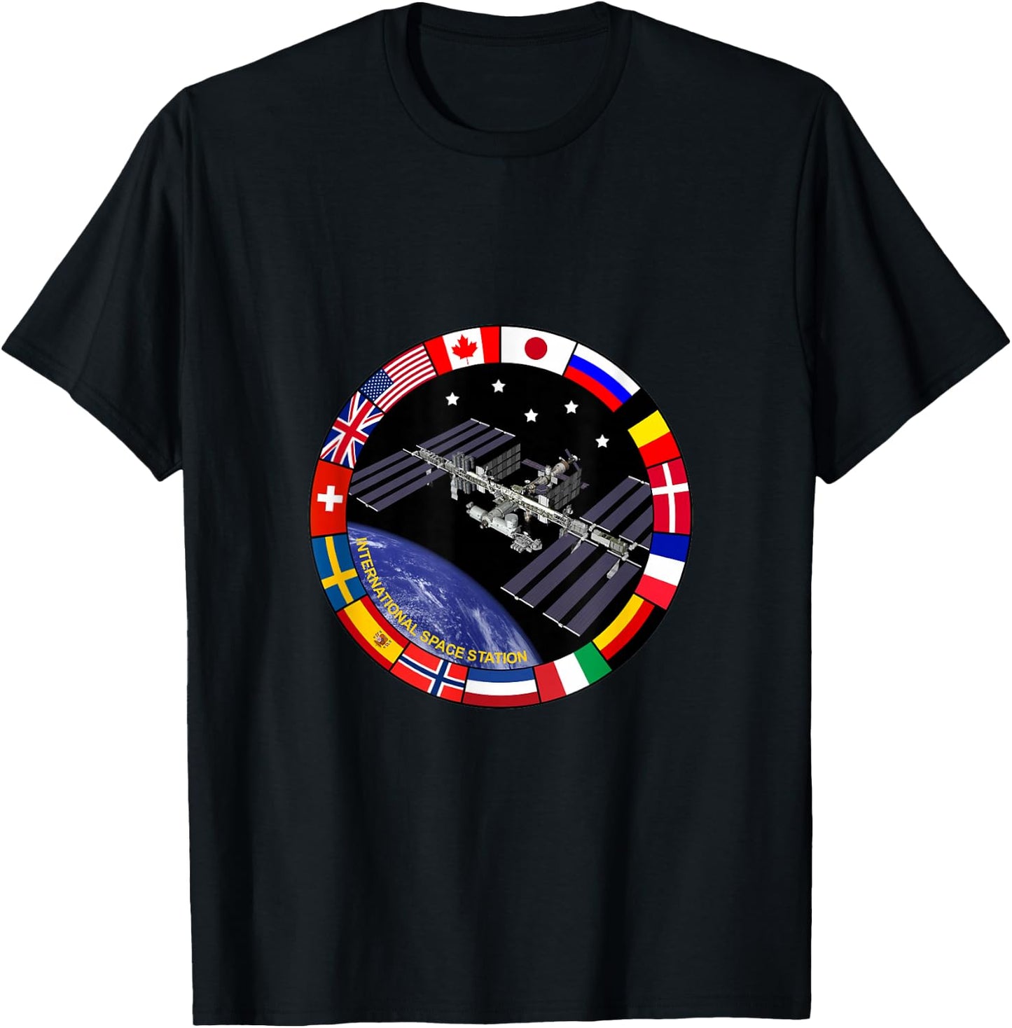International Space Station NASA ISS Flag Logo T-Shirt - T-Shirt | Black