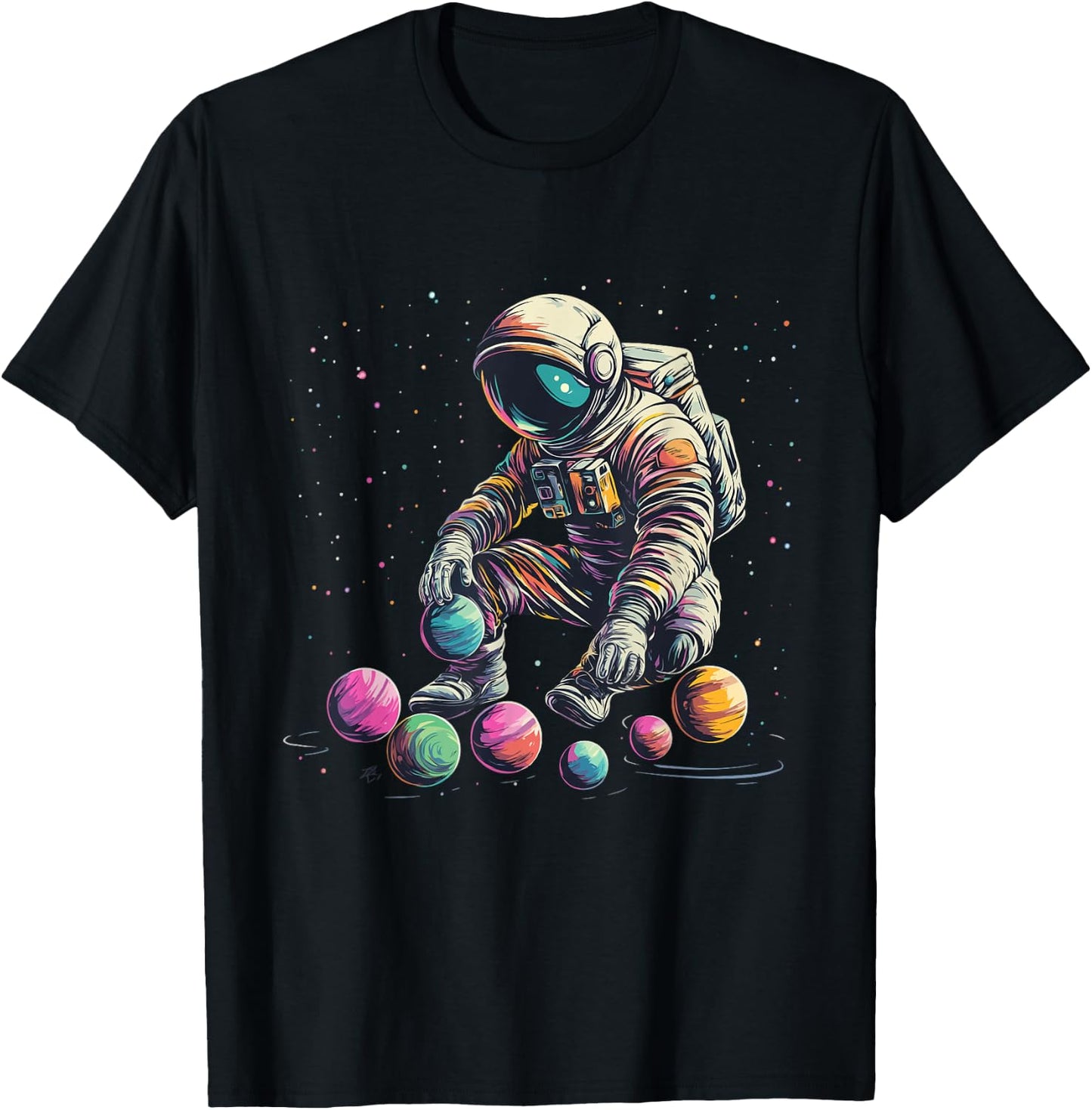Space Explorer Astronaut Planets Solar System T-Shirt - T-Shirt | Black