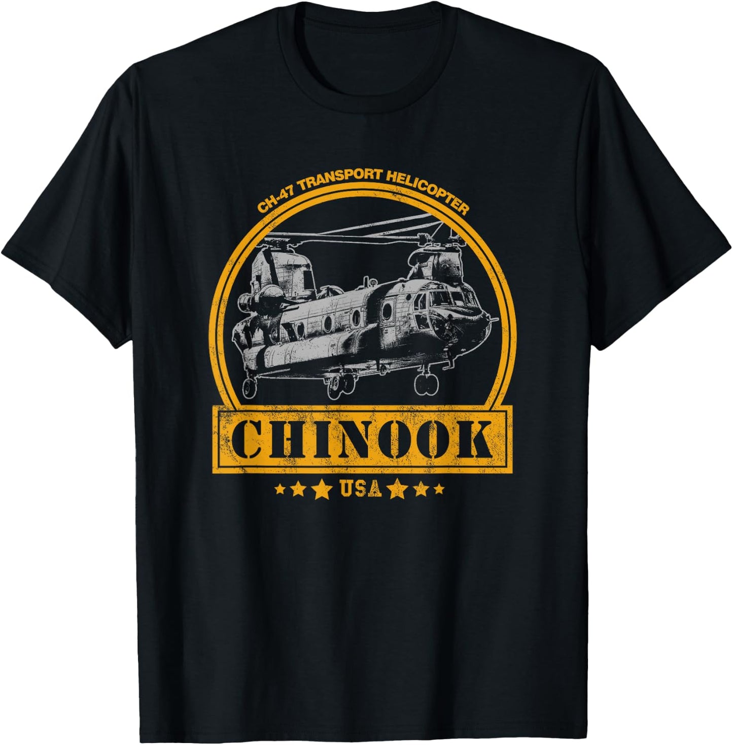 CH-47 Chinook Helicopter T-Shirt - T-Shirt | Black