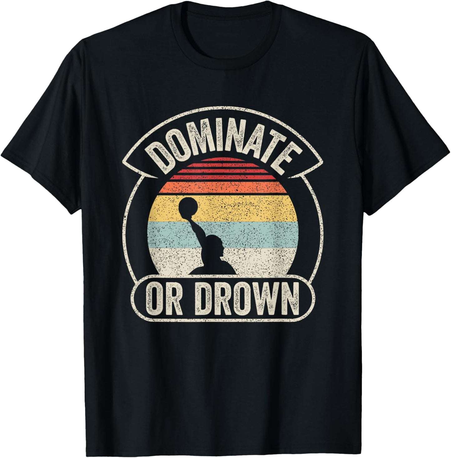 Water Polo Player Vintage Retro Water Polo T-Shirt - T-Shirt | Black