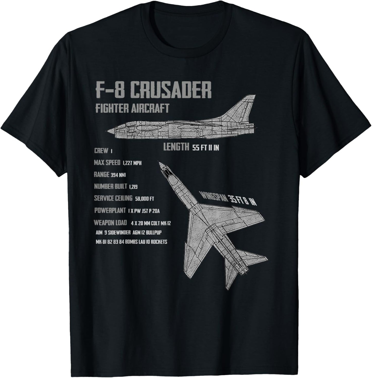 F-8 Crusader T-Shirt - T-Shirt | Black