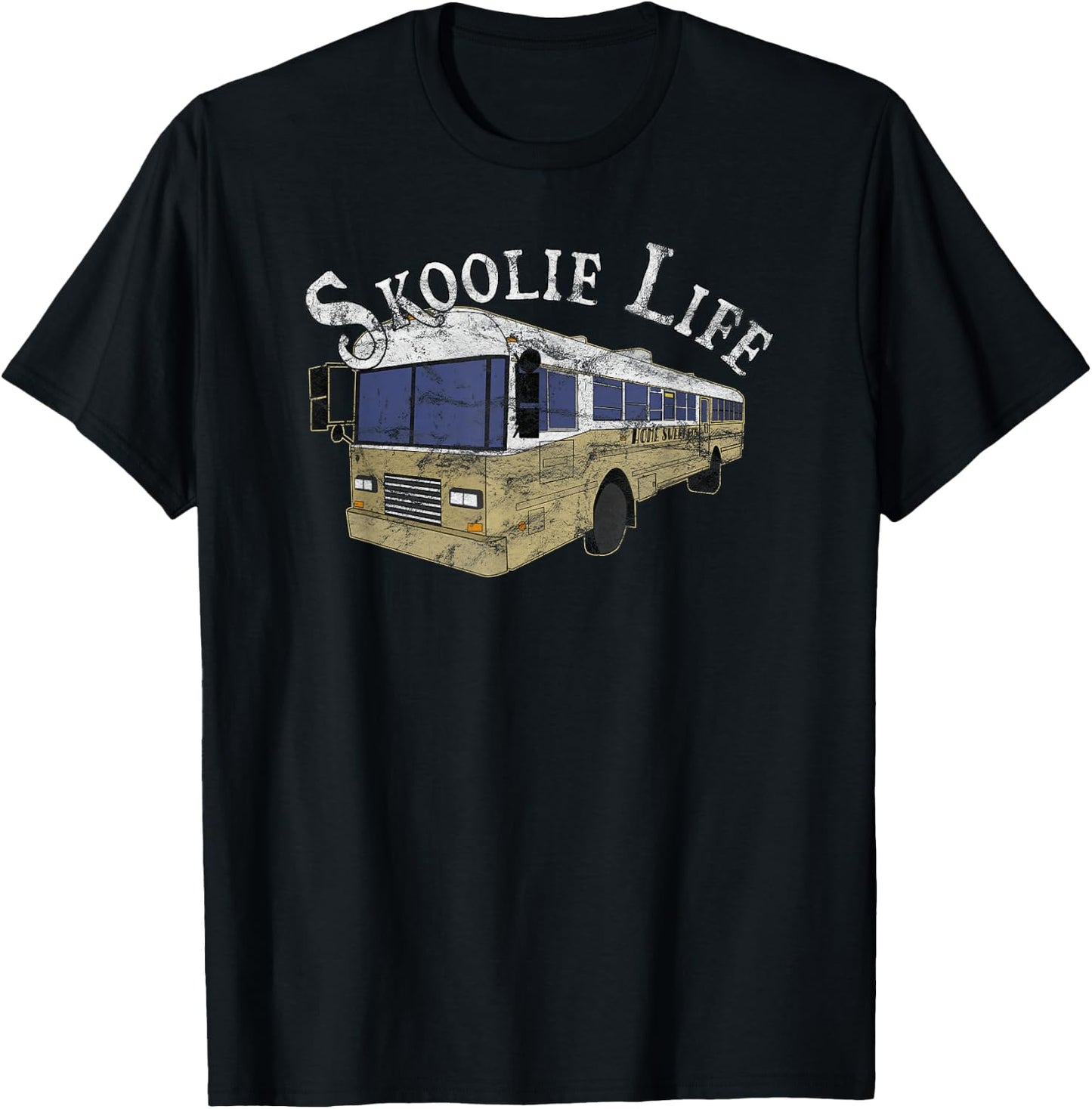 Skoolie Life Bus Conversion Nomad Lifestyle Vintage T-Shirt - T-Shirt | Black