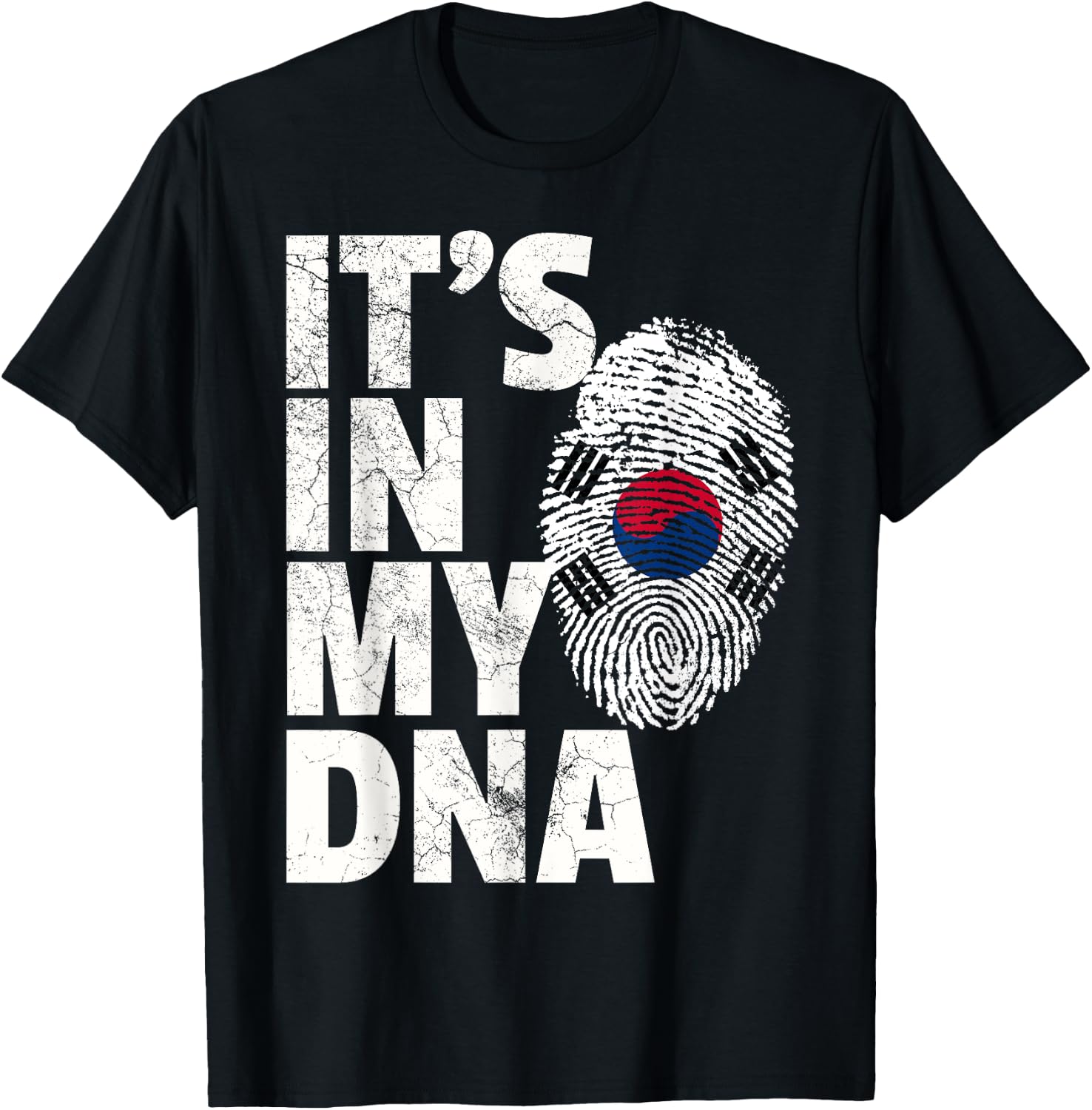 IT'S IN MY DNA South Korea Korean Flag T Shirt Gift Souvenir T-Shirt - T-Shirt | Black