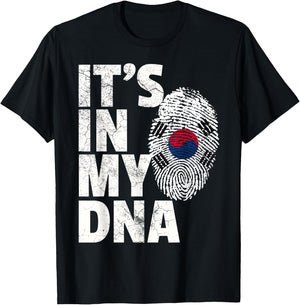 IT'S IN MY DNA South Korea Korean Flag T Shirt Gift Souvenir T-Shirt - T-Shirt | Black