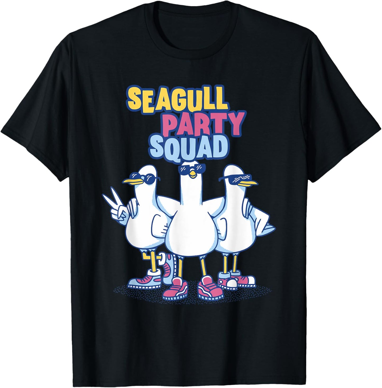 Seagull Party Squad Dancing Gull Squad Team Seagull Lover T-Shirt - T-Shirt | Black