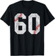 Number #60 Vintage 60th Birthday Baseball Lover 60 Years Old T-Shirt - T-Shirt | Black