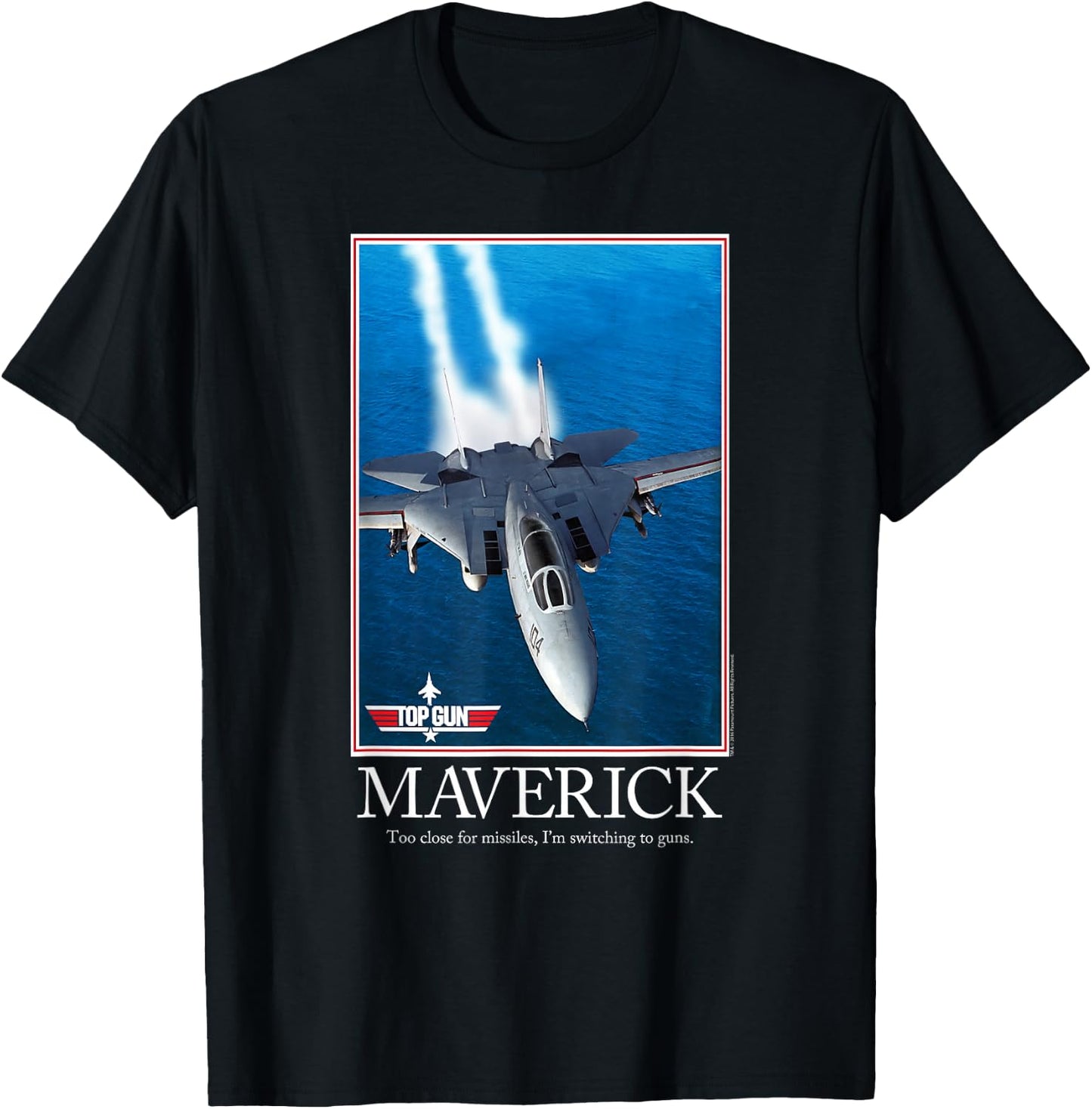 Top Gun Maverick Motivational Poster with Jet Action Movie T-Shirt - T-Shirt | Black