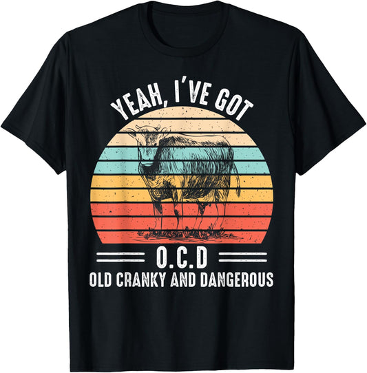 Yeah I Have OCD About Old Cranky And Dangerous Farmer T-Shirt - T-Shirt | Black