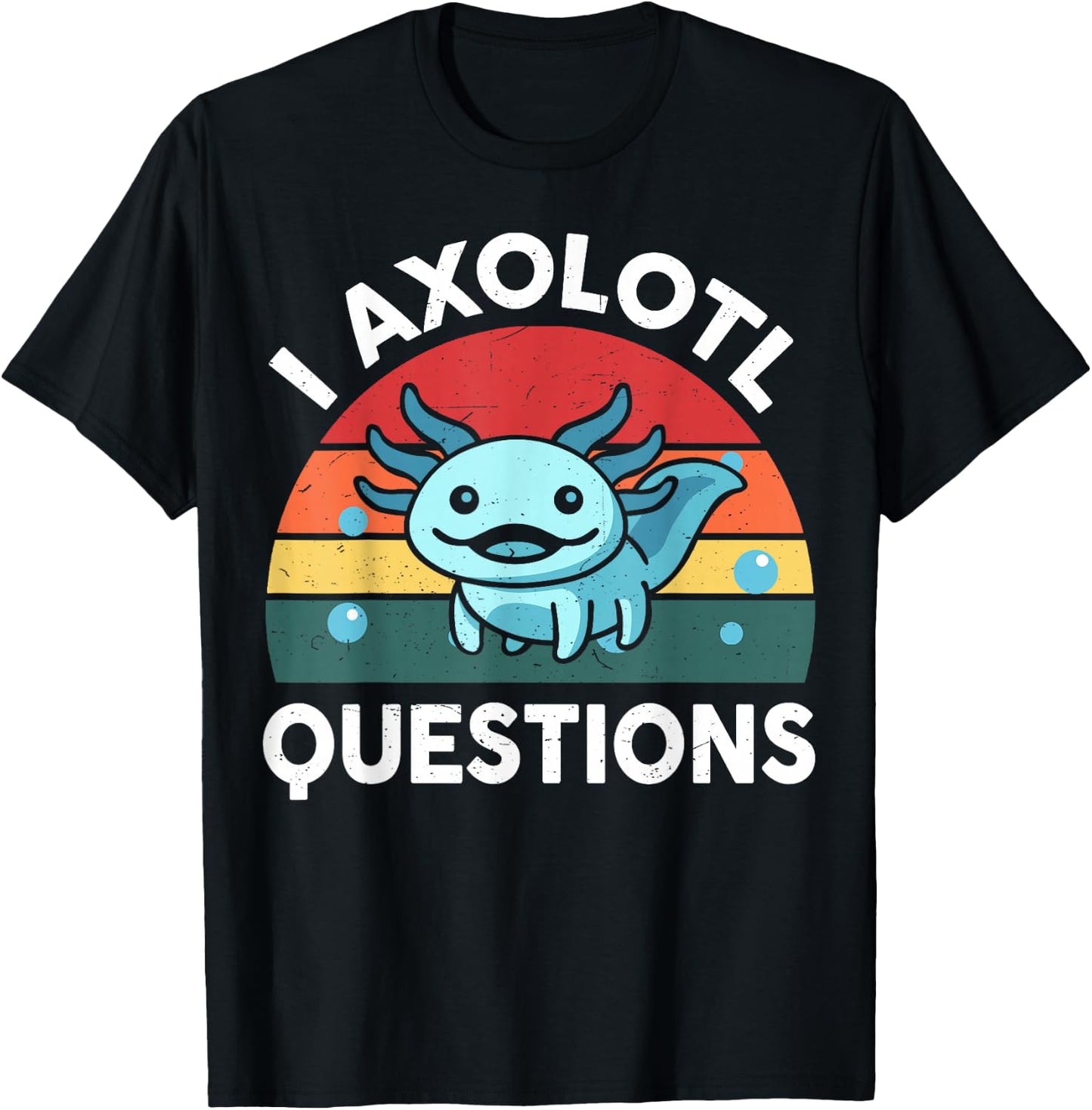 Kids I Axolotl Questions Funny Graphic T-Shirt - T-Shirt | Black