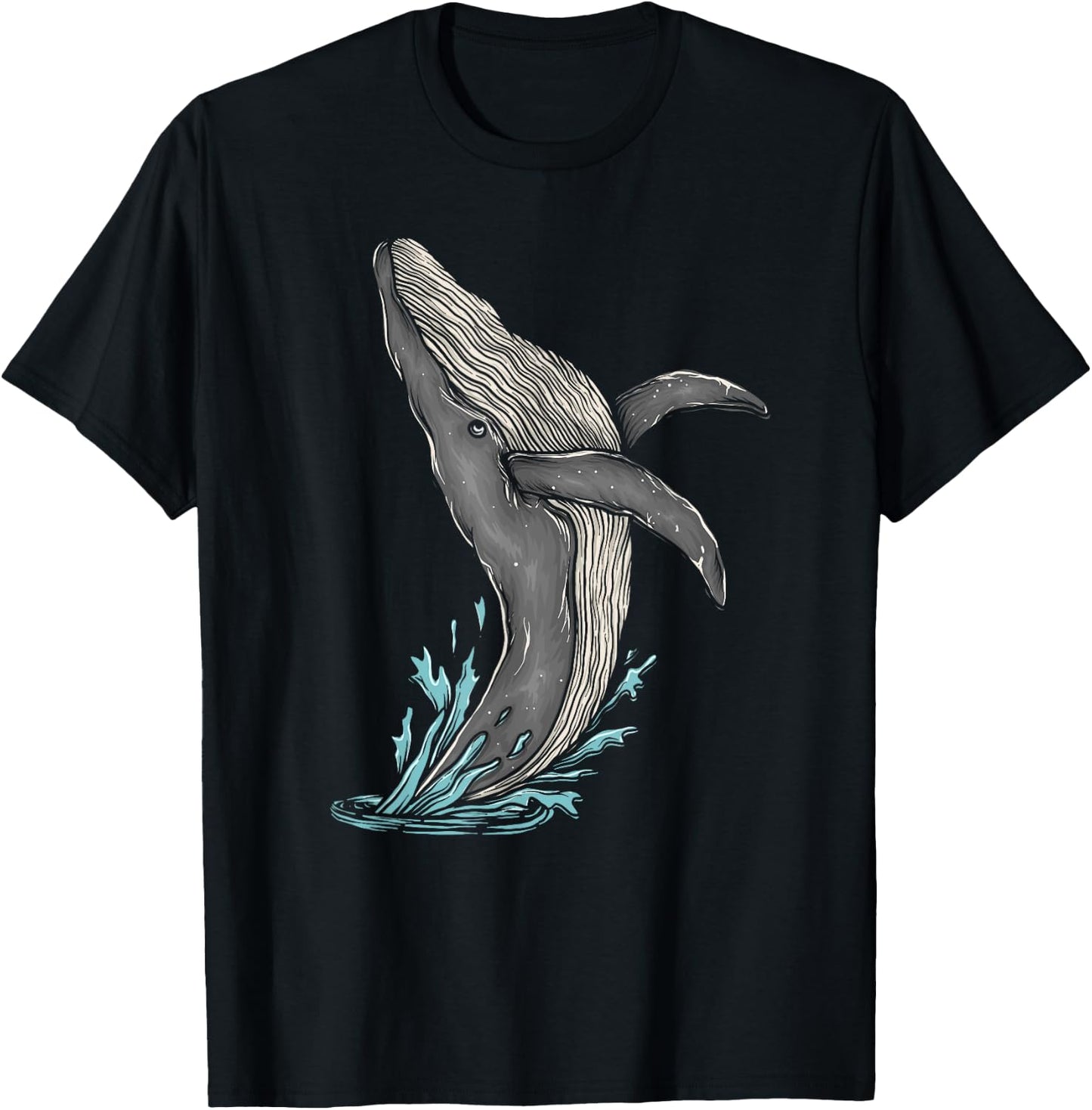Minimalist Humpback Whale Breach Whale Watching T-Shirt - T-Shirt | Black