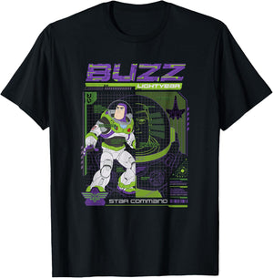 Disney Pixar Lightyear Buzz Star Command Schematics Shot V2 T-Shirt - T-Shirt | Black