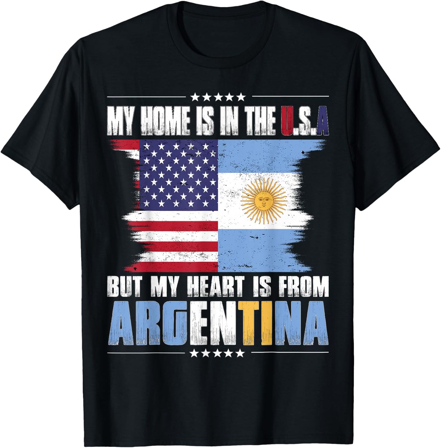 American Grown Patriot Argentinian American from Argentina T-Shirt - T-Shirt | Black