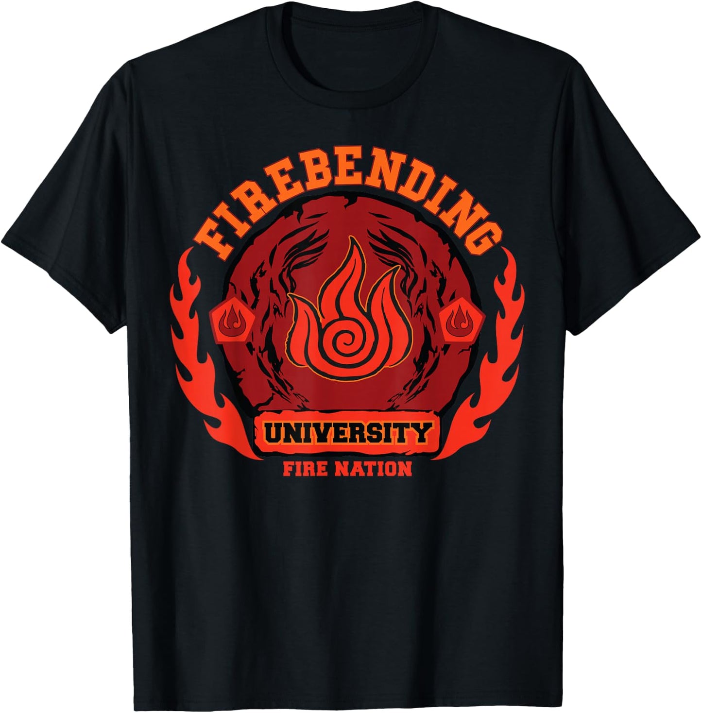 Fire Bending University Logo Fire Nation T-Shirt - T-Shirt | Black
