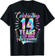 Celebrating 14 Year Of Being Awesome With Tie-dye Graphic T-Shirt - T-Shirt | Black