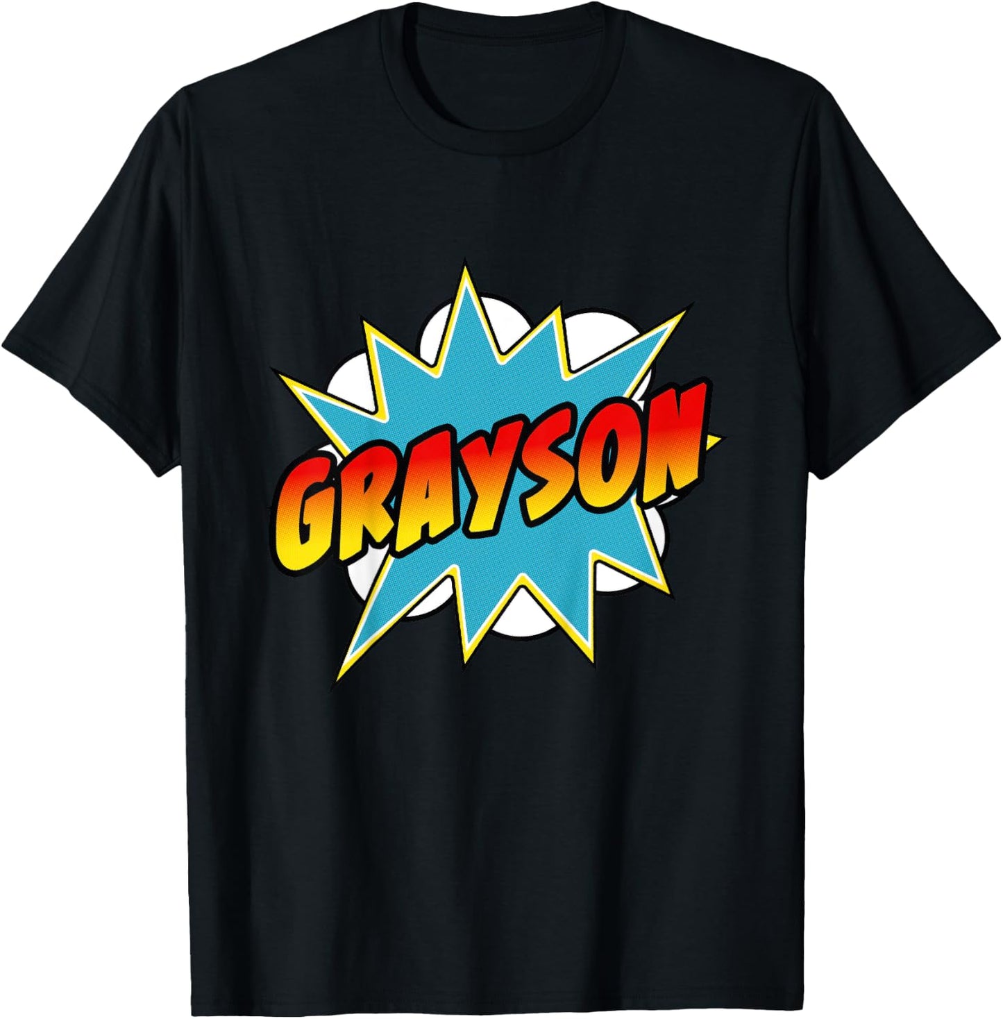 Kids Boys Grayson Comic Book Superhero Name T-Shirt - T-Shirt | Black
