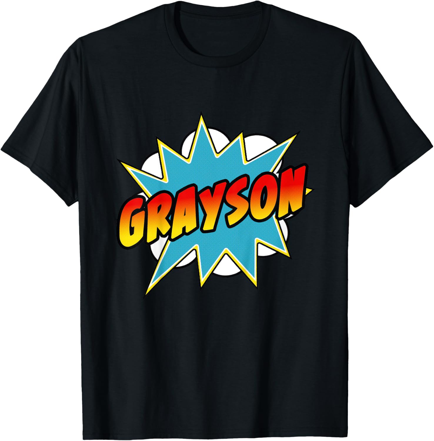 Kids Boys Grayson Comic Book Superhero Name T-Shirt - T-Shirt | Black