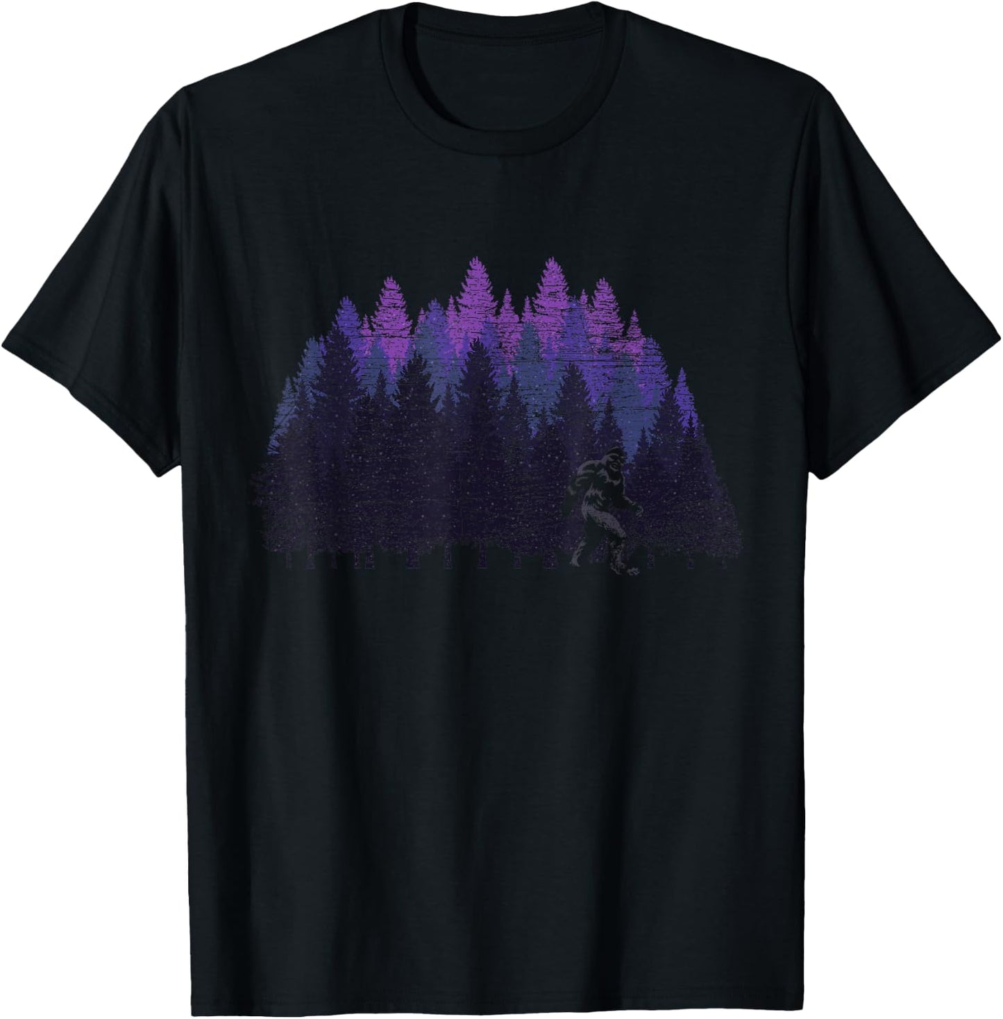 Conspiracy Theory Nature Sasquatch Gift Yeti Cryptid Bigfoot T-Shirt - T-Shirt | Black