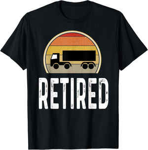 Semi Truck Driver Retired Operator Retirement Senior Citizen T-Shirt - T-Shirt | Black