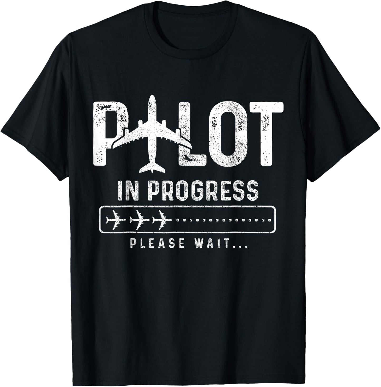 Pilot in Progress Future Airplane Pilot Aviation Funny T-Shirt - T-Shirt | Black