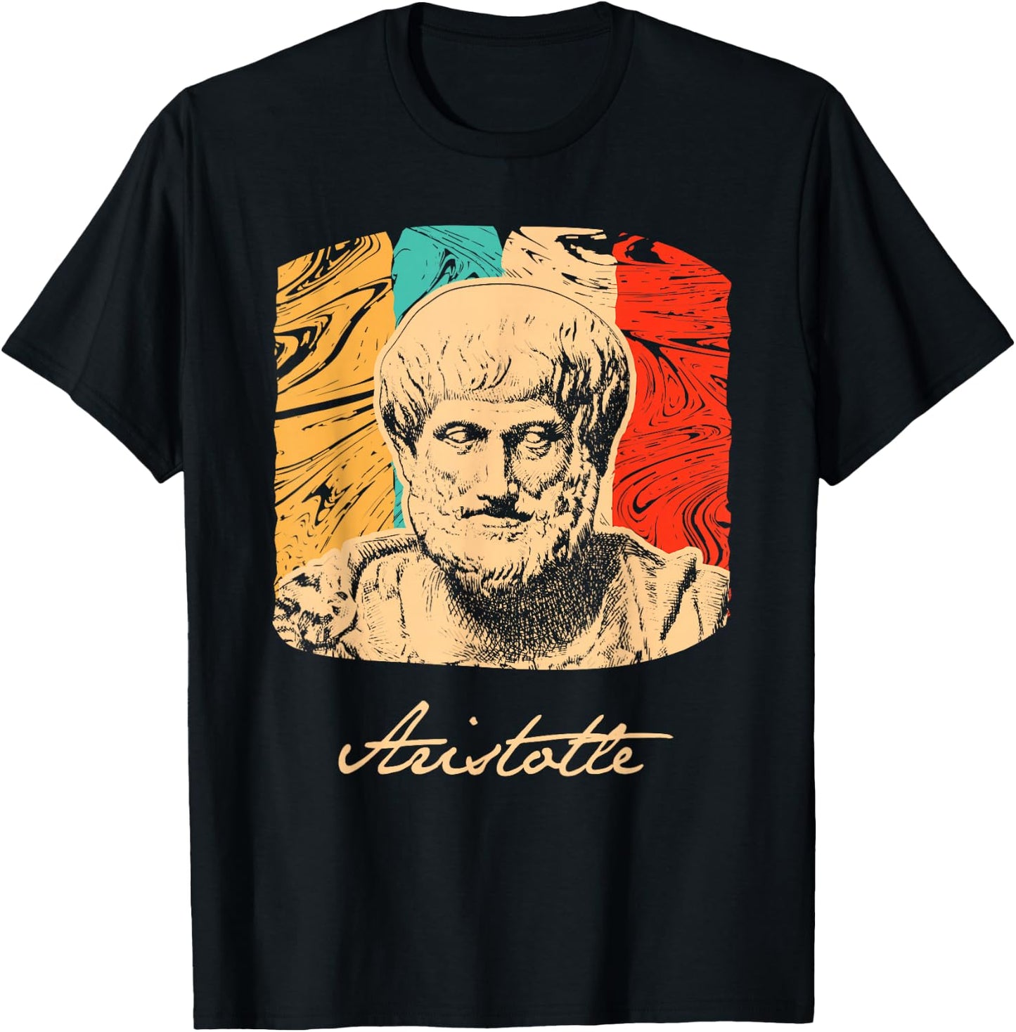 Aristotle Greek Philosopher Retro T shirt T-Shirt - T-Shirt | Black