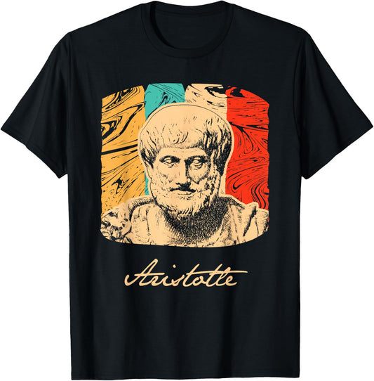 Aristotle Greek Philosopher Retro T shirt T-Shirt - T-Shirt | Black