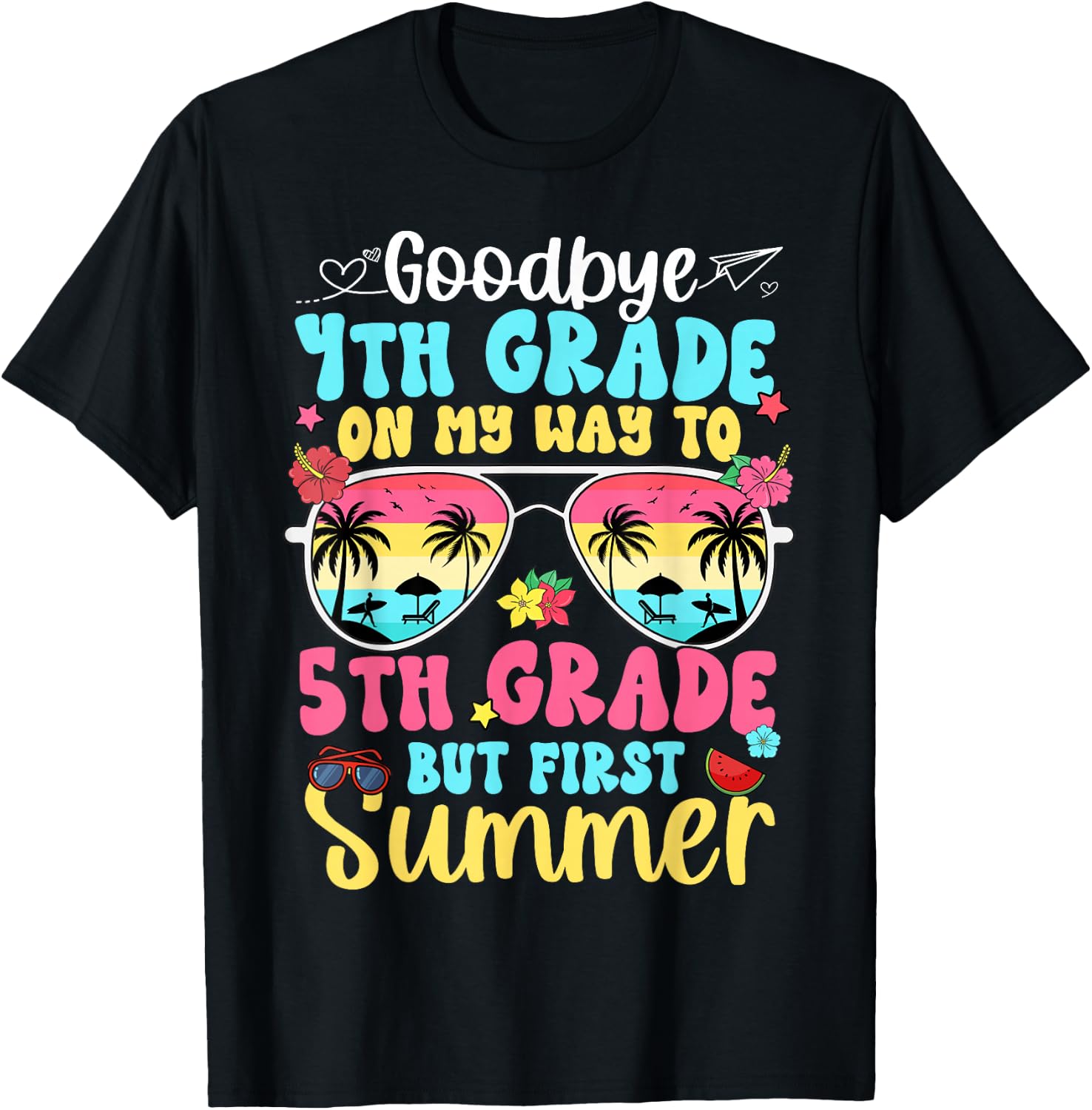 Good Bye 4th Grade On My Way to 5th Grade Boy Girl Student T-Shirt - T-Shirt | Black