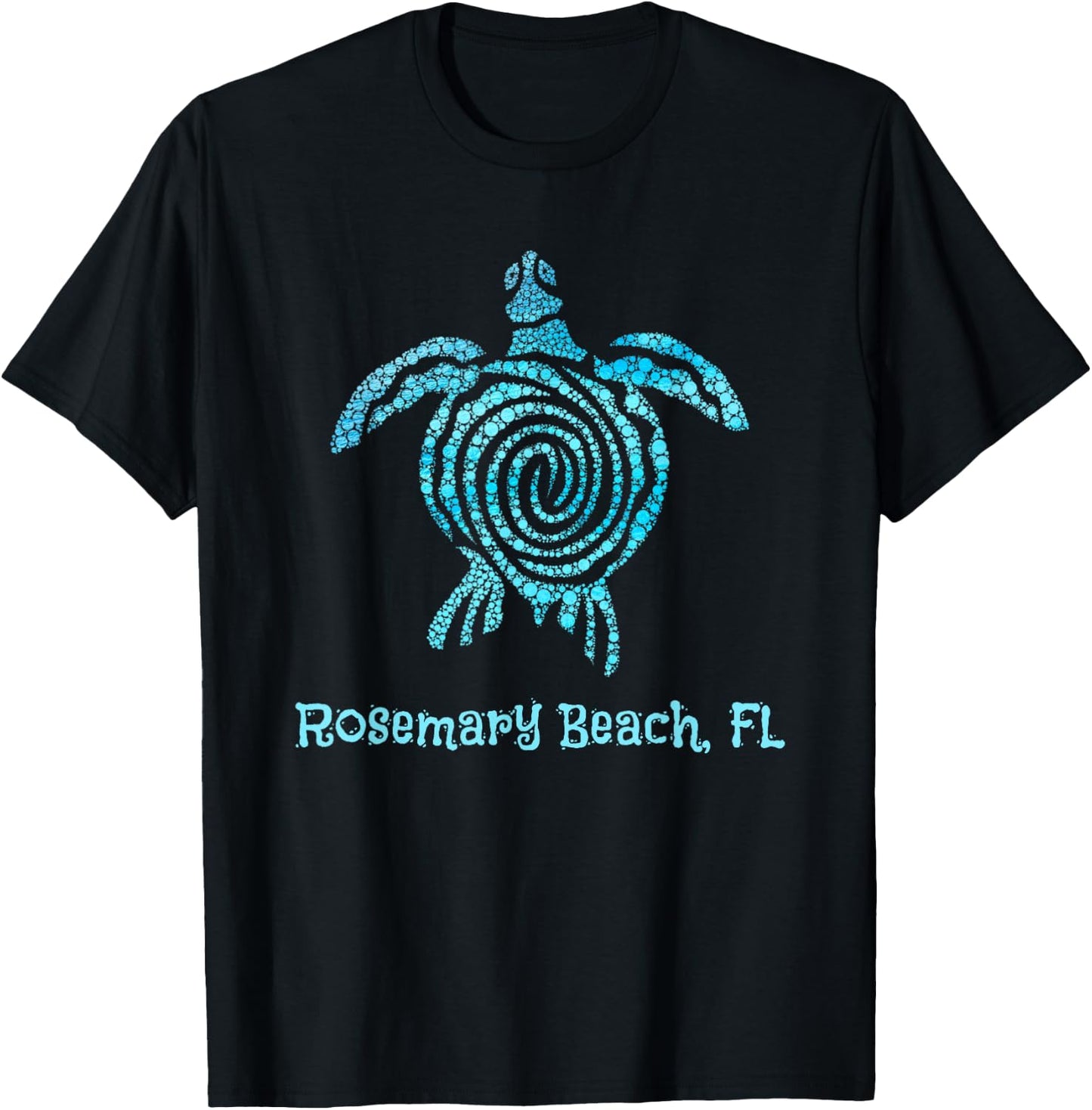 Beach Rosemary, FL Blue Bubble Tribal Save The Sea Turtle Men Women Kids T-Shirt - T-Shirt | Black