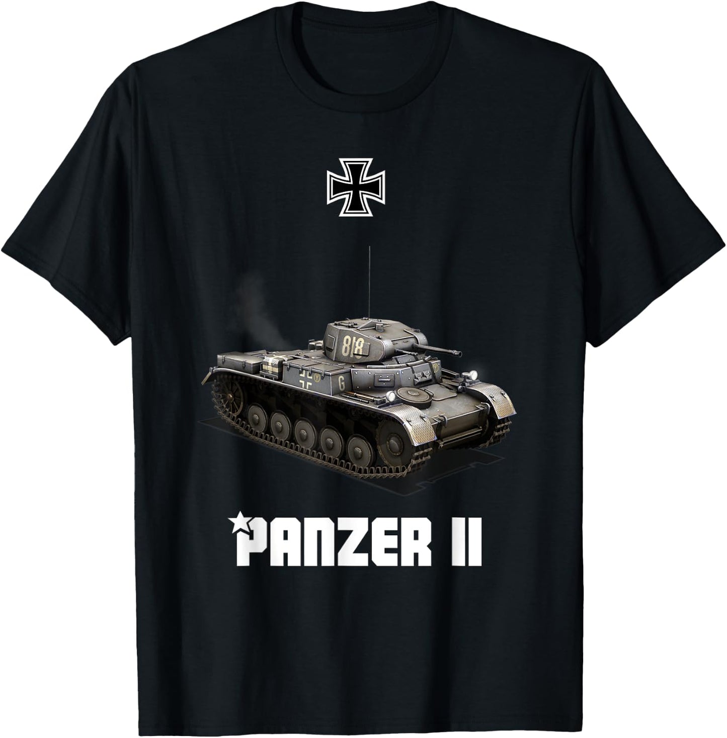 Panzer II German Light Tank WW2 Military T-Shirt - T-Shirt | Black