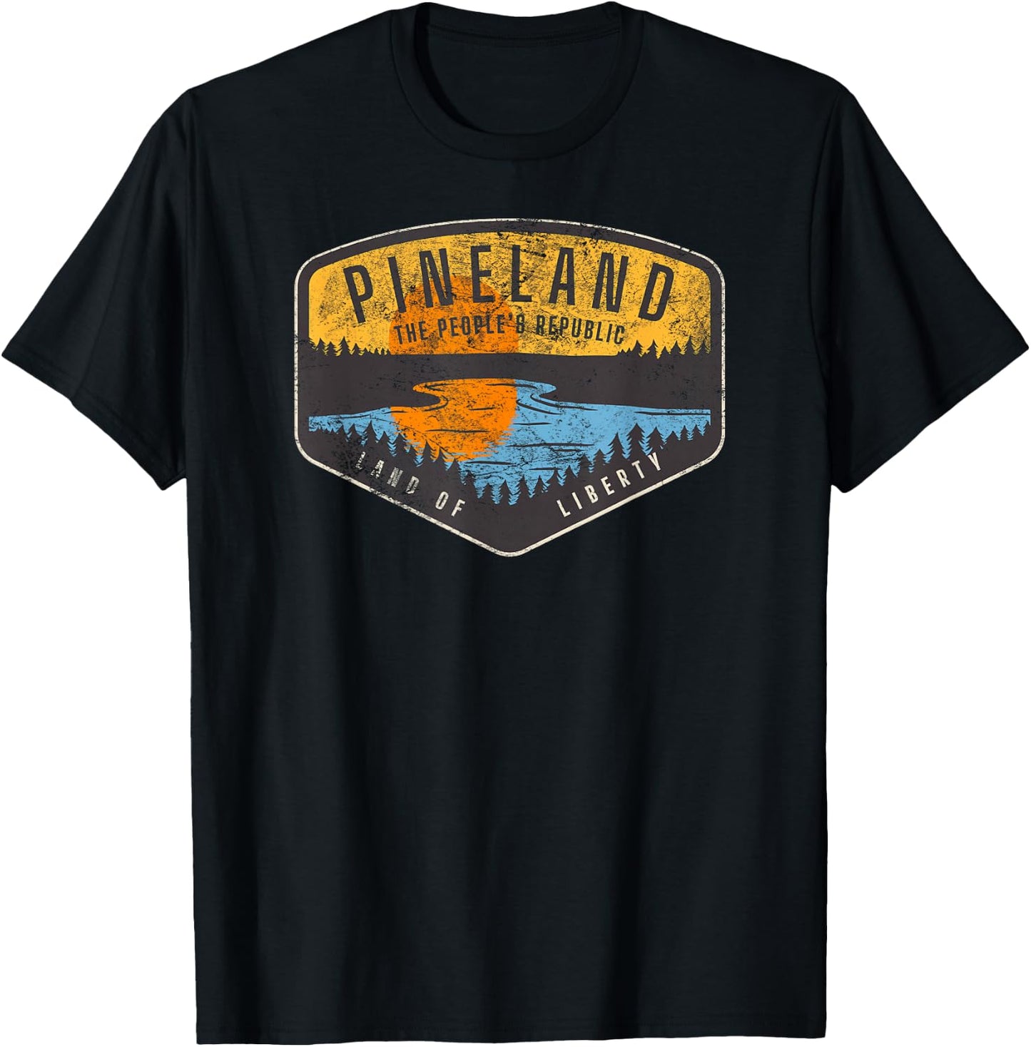 American Marauder: Pineland Camping Retro Badge T-Shirt - T-Shirt | Black