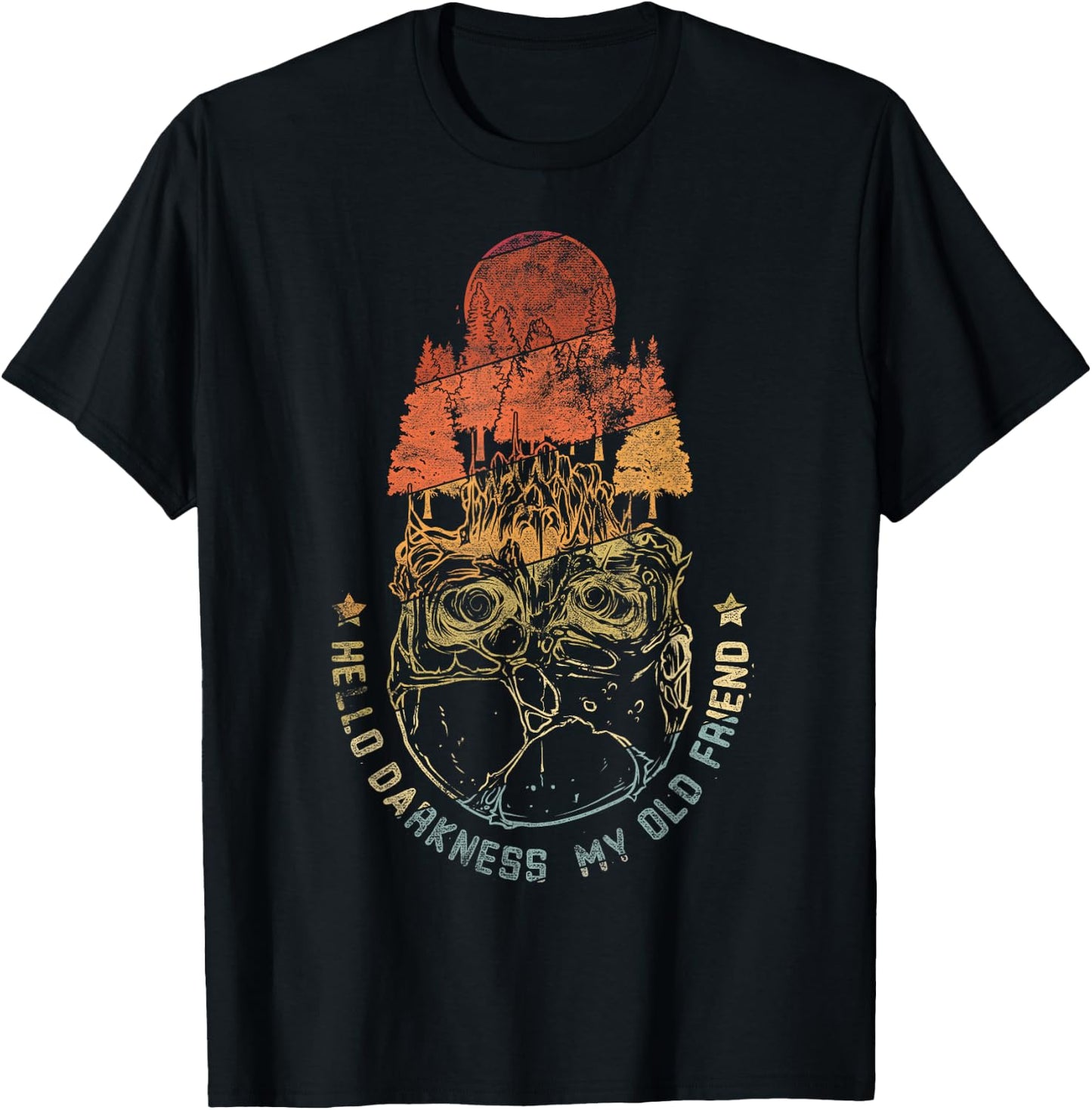 Hello Darkness My Old Friend Vintage T-Shirt - T-Shirt | Black