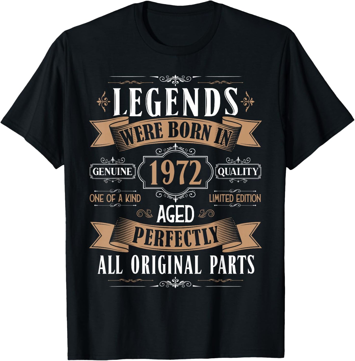 Legends Born In 1972 53rd Birthday 53 Years Old Bday Men T-Shirt - T-Shirt | Black