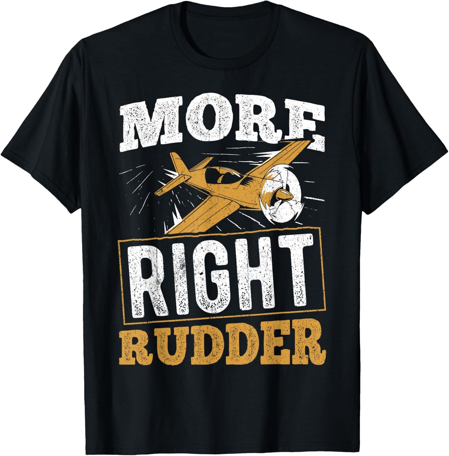 More Right Rudder - Aviation Plane Flying in the Air T-Shirt - T-Shirt | Black