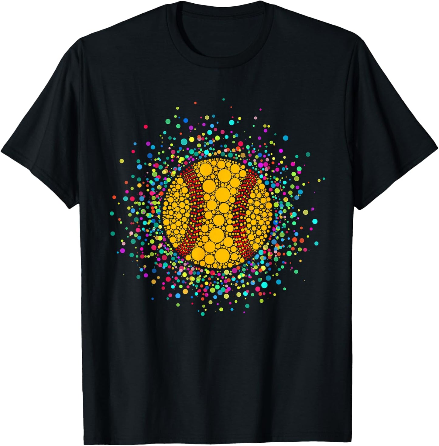 Funny Polka Dots Softball Lover Fan Happy Dot Day Boys Kids T-Shirt - T-Shirt | Black