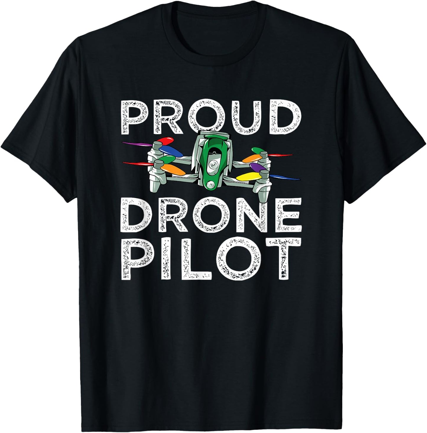 LGBT Rainbow Quadcopter Race Proud Drone Pilot FPV Freestyle T-Shirt - T-Shirt | Black