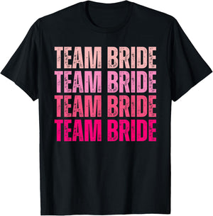 Team Bride I Do Crew Bridesmaid Pink Bachelorette Party T-Shirt - T-Shirt | Black