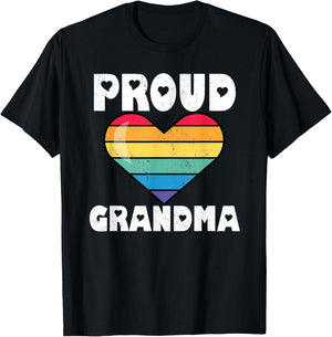 LGBTQ Proud Grandma Gay Pride LGBT Rainbow Mother's Day T-Shirt - T-Shirt | Black
