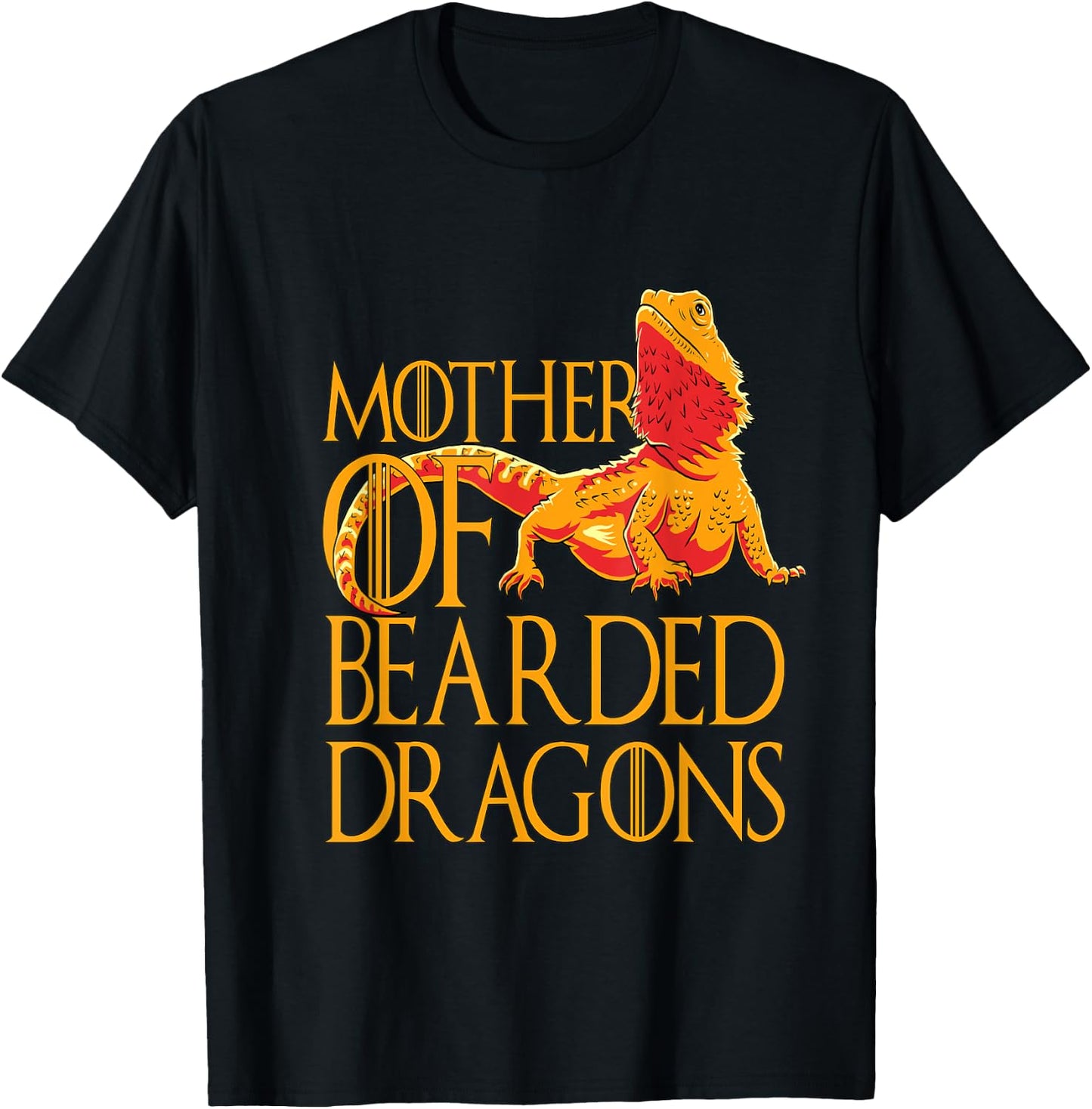 Woman Mother of Bearded Dragons Women Reptile Mom Gift T-Shirt - T-Shirt | Black