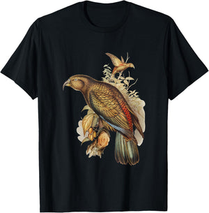 Vintage Kea Parrot Birds Illustration & Women T-Shirt - T-Shirt | Black