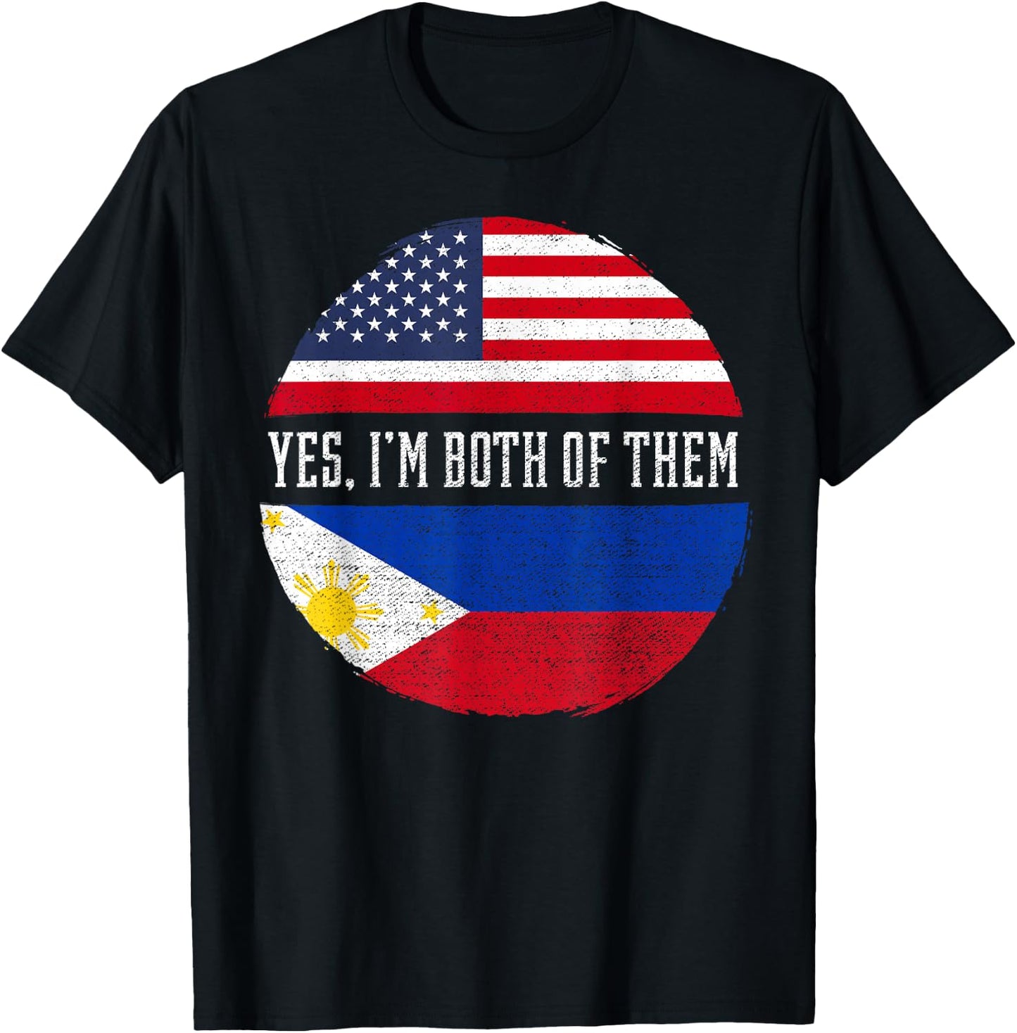Half American Half Filipino USA Flag Philippines Heritage T-Shirt - T-Shirt | Black