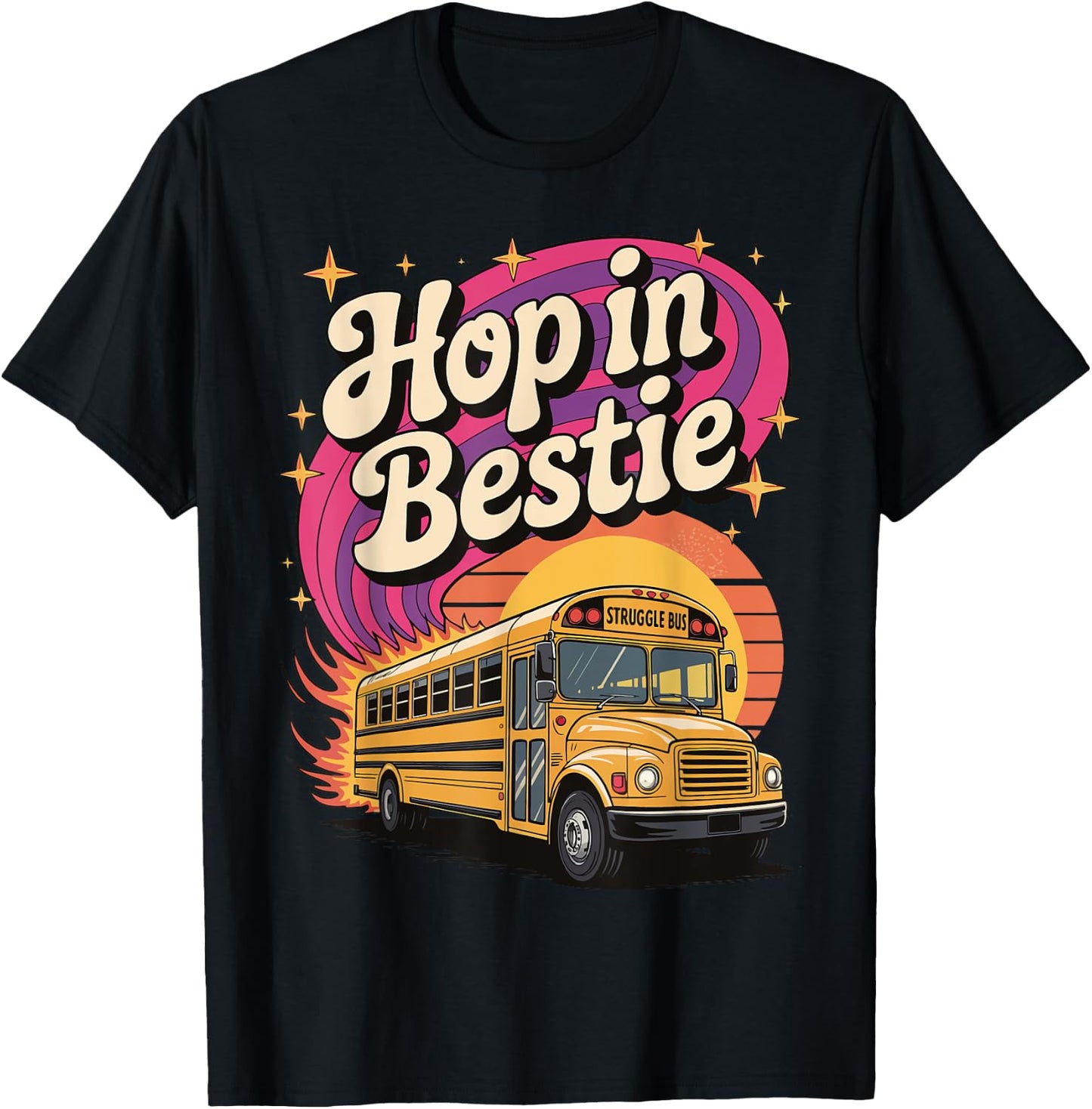 Hop In Bestie Struggle Bus T-Shirt - T-Shirt | Black