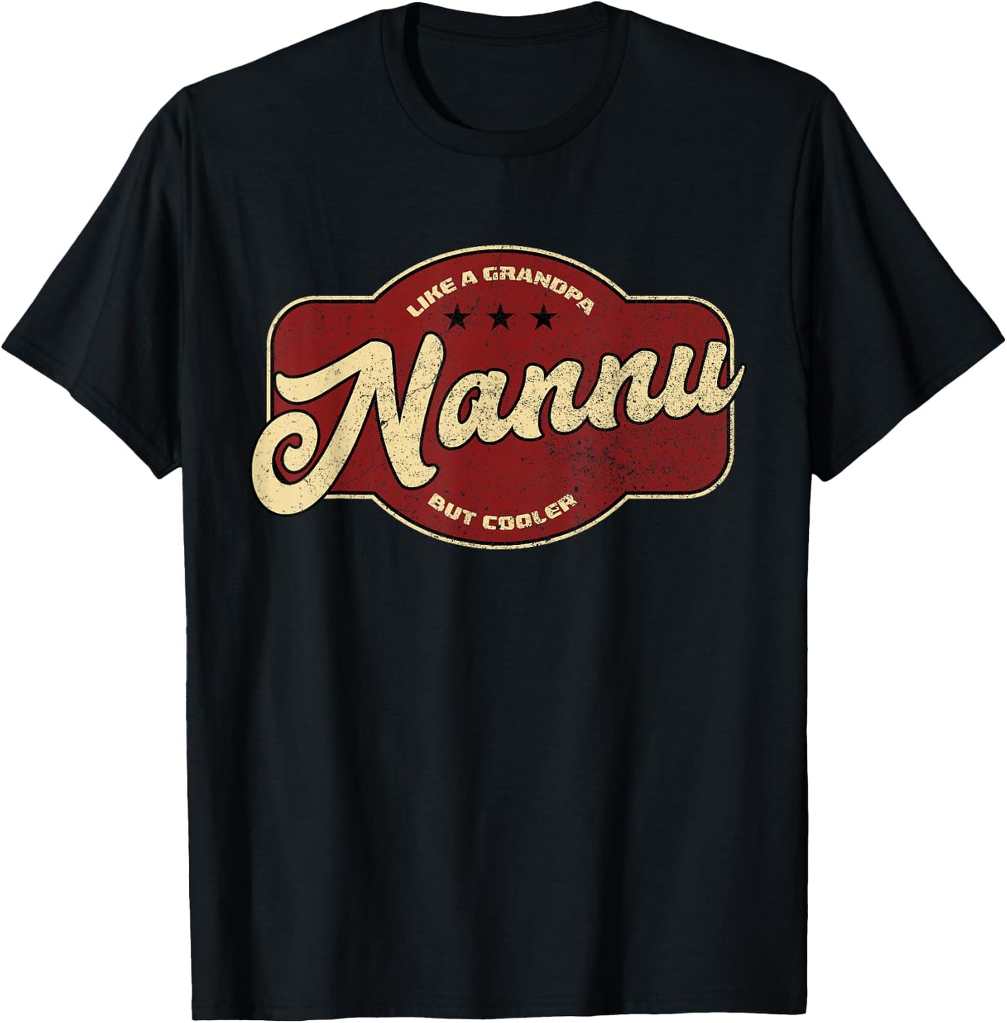 Vintage Nannu Like a Grandpa but Cooler - Maltese Grandpa T-Shirt - T-Shirt | Black