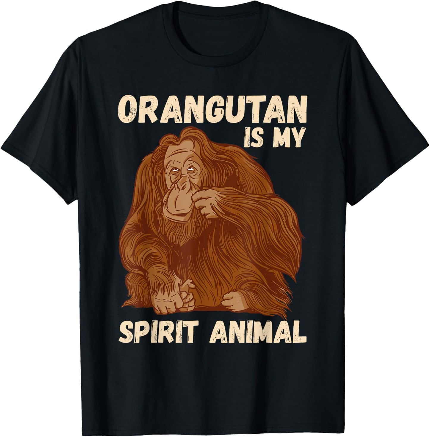 Orangutan Spirit Animal Motivation Native Ape Orang-Utan T-Shirt - T-Shirt | Black
