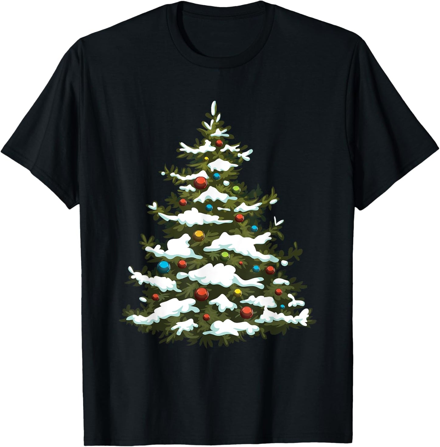 Christmas Tree Pine Snow Winter Holiday Cool X-Mas Gifts T-Shirt - T-Shirt | Black